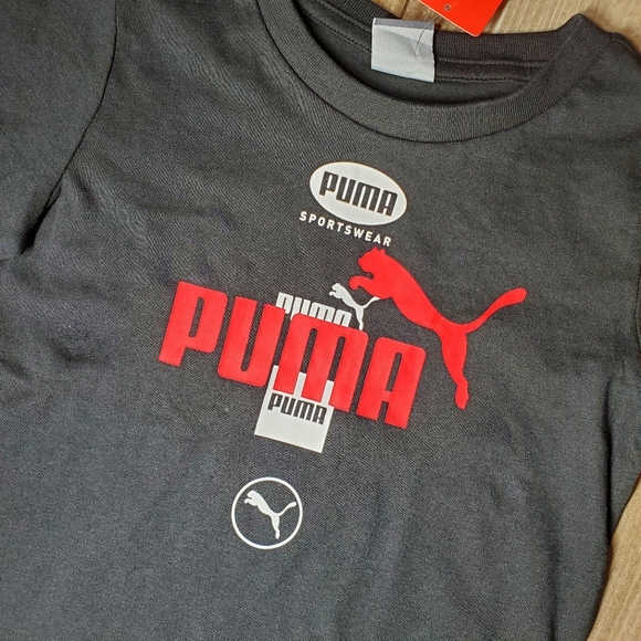 NWT Puma Sportswear Black Graphic T-Shirt Boys Size 4 - Picture 6 of 10